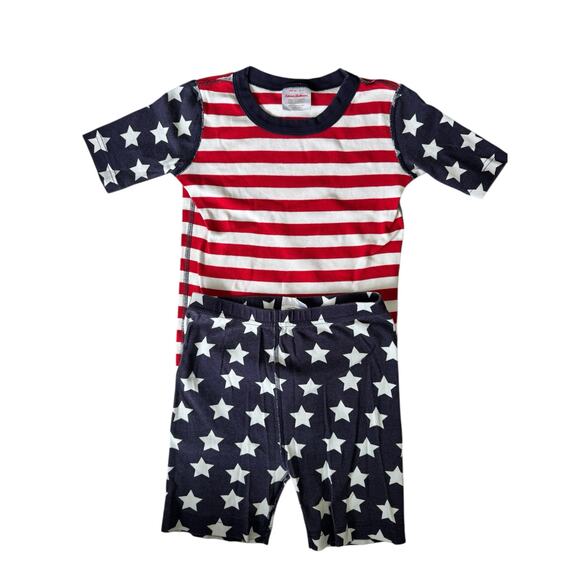 Hanna Andersson Other - HANNA ANDERSSON American Flag Short John Pajama Set Size 10 140 Kid Cotton USA